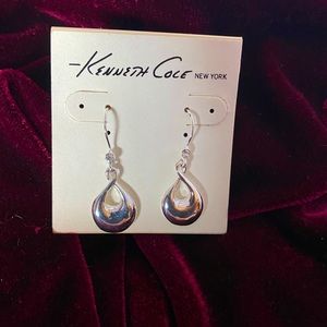 Vintage NOS Kenneth Cole Silver Tone Dangle Earrings